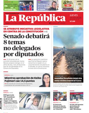 Edición Impresa - La Republica | Norte - Jueves 15 de Octubre del 2026