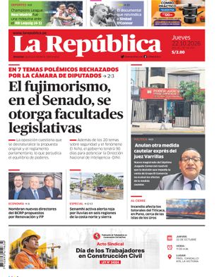 Edición Impresa - La Republica | Sur - Jueves 22 de Octubre del 2026