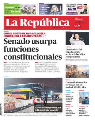 Edición Impresa - La Republica | Lima - Sabado 24 de Octubre del 2026