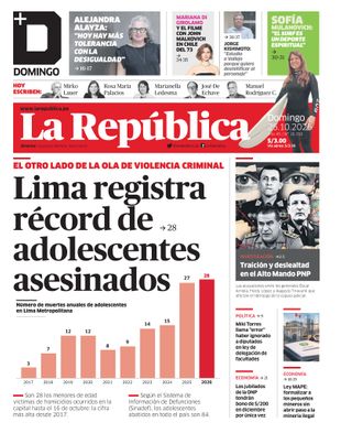 Edición Impresa - La Republica | Lima - Domingo 25 de Octubre del 2026