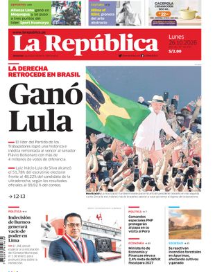 Edición Impresa - La Republica | Norte - Lunes 26 de Octubre del 2026